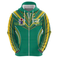 Custom Cook Islands Rugby Hoodie Tatau Art Sport Style Green Color LT03 - Polynesian Pride