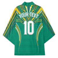 Custom Cook Islands Rugby Kimono Tatau Art Sport Style Green Color LT03 - Polynesian Pride