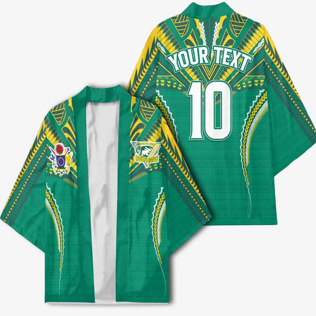 Custom Cook Islands Rugby Kimono Tatau Art Sport Style Green Color LT03 - Polynesian Pride