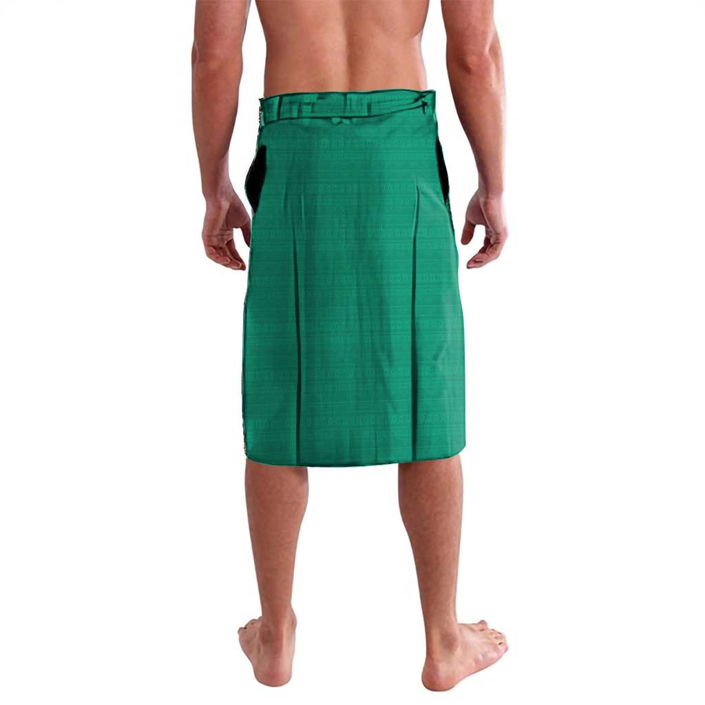 Custom Cook Islands Rugby Lavalava Tatau Art Sport Style Green Color LT03 - Polynesian Pride