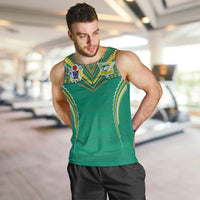 Custom Cook Islands Rugby Men Tank Top Tatau Art Sport Style Green Color LT03 Green - Polynesian Pride