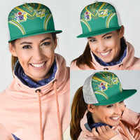 Cook Islands Rugby Mesh Trucker Cap Tatau Art Sport Style Green Color LT03 - Polynesian Pride