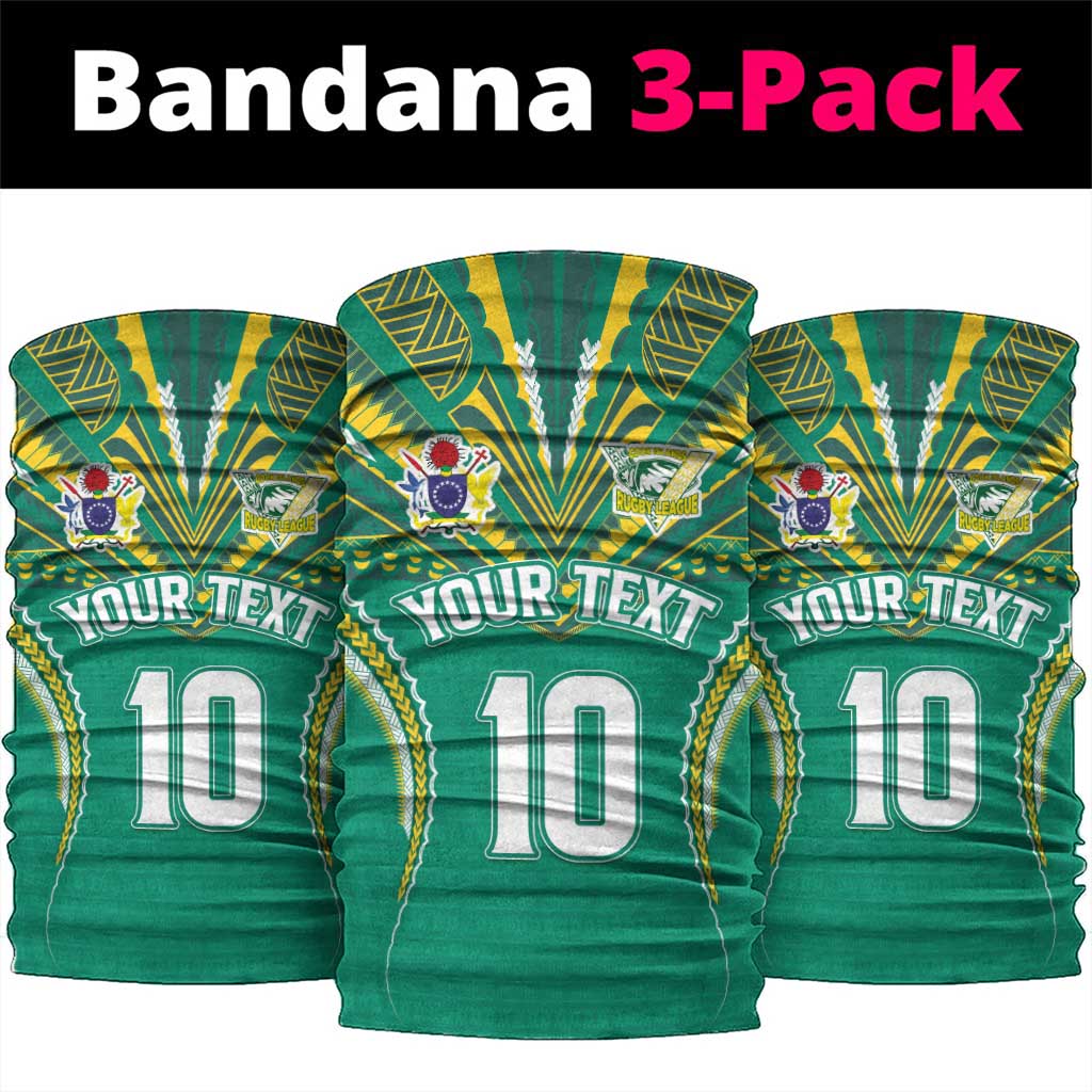 Custom Cook Islands Rugby Neck Gaiter Tatau Art Sport Style Green Color