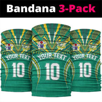 Custom Cook Islands Rugby Neck Gaiter Tatau Art Sport Style Green Color