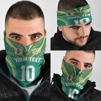 Custom Cook Islands Rugby Neck Gaiter Tatau Art Sport Style Green Color