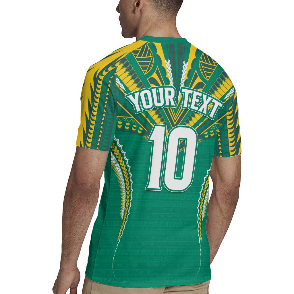 Custom Cook Islands Rugby Rugby Jersey Tatau Art Sport Style Green Color LT03 - Polynesian Pride