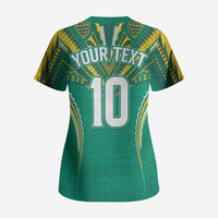 Custom Cook Islands Rugby Scrub Top Tatau Art Sport Style Green Color LT03 - Polynesian Pride