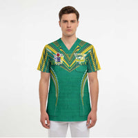 Custom Cook Islands Rugby Scrub Top Tatau Art Sport Style Green Color LT03 - Polynesian Pride