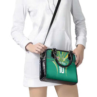 Custom Cook Islands Rugby Shoulder Handbag Tatau Art Sport Style Green Color LT03 - Polynesian Pride