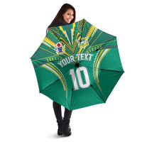 Custom Cook Islands Rugby Umbrella Tatau Art Sport Style Green Color LT03 - Polynesian Pride