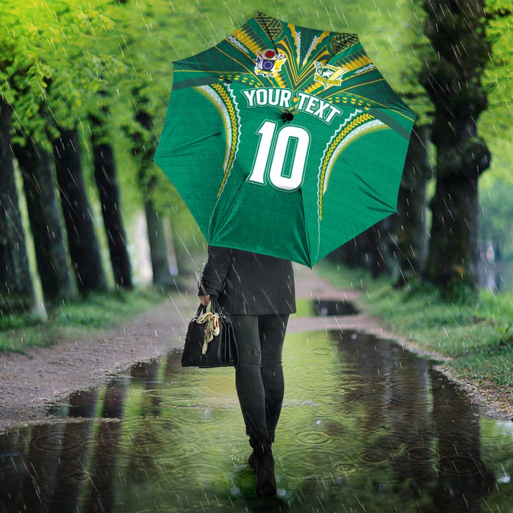 Custom Cook Islands Rugby Umbrella Tatau Art Sport Style Green Color LT03 - Polynesian Pride