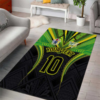Custom Cook Islands Rugby Area Rug Tatau Art Sport Style Black Color LT03 - Polynesian Pride