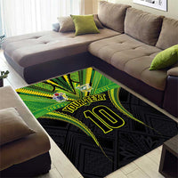 Custom Cook Islands Rugby Area Rug Tatau Art Sport Style Black Color LT03 - Polynesian Pride