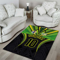 Custom Cook Islands Rugby Area Rug Tatau Art Sport Style Black Color LT03 - Polynesian Pride