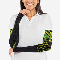 Custom Cook Islands Rugby Arm Sleeves Tatau Art Sport Style Black Color