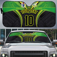 Custom Cook Islands Rugby Auto Sun Shade Tatau Art Sport Style Black Color LT03 Black - Polynesian Pride