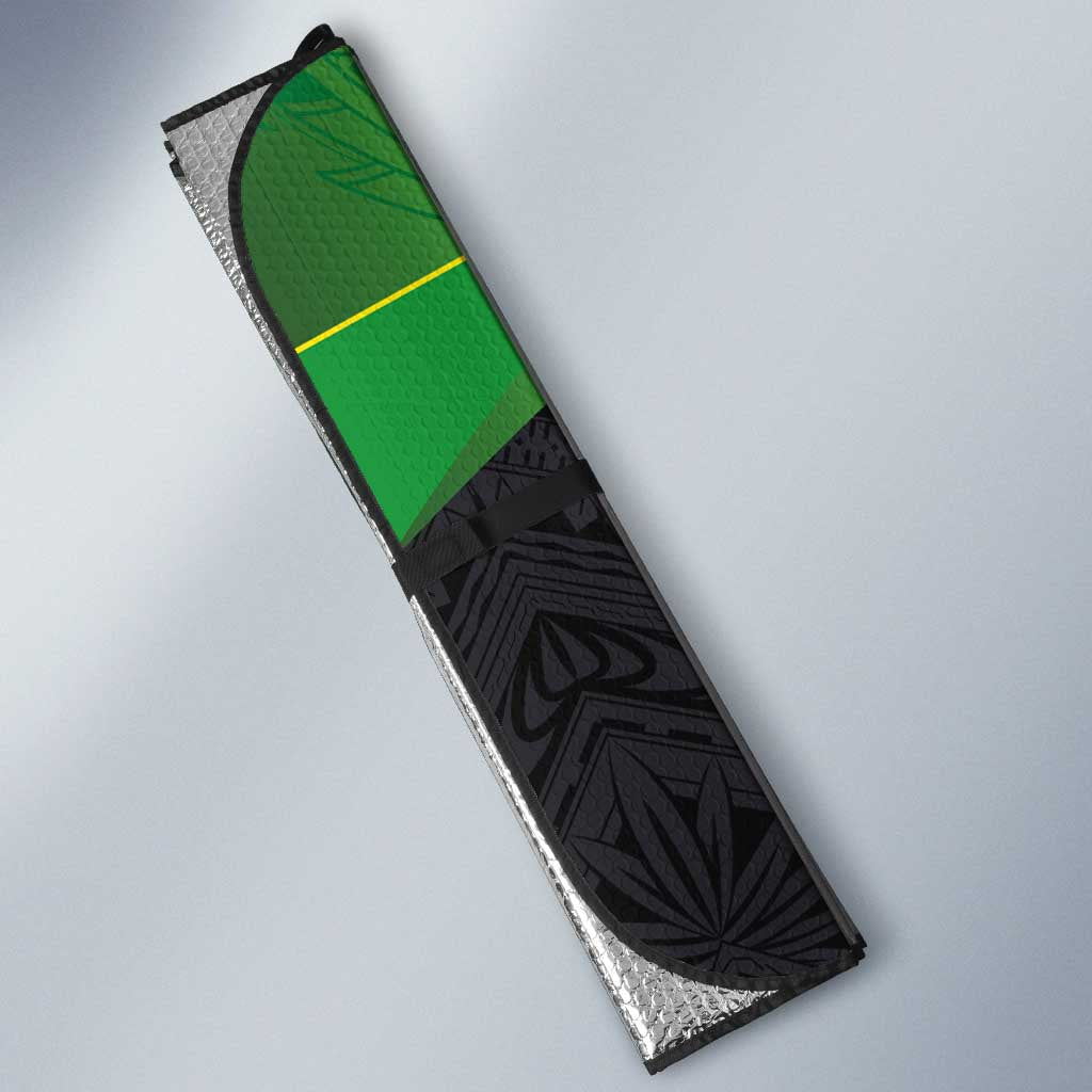 Custom Cook Islands Rugby Auto Sun Shade Tatau Art Sport Style Black Color LT03 - Polynesian Pride