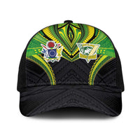 Cook Islands Rugby Baseball Net Cap Tatau Art Sport Style Black Color LT03 One Size Black Black - Polynesian Pride