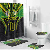 Custom Cook Islands Rugby Bathroom Set Tatau Art Sport Style Black Color LT03 Bathroom Set (4 pcs) Black - Polynesian Pride