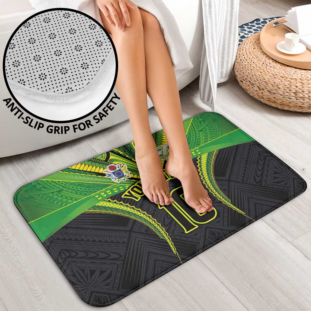 Custom Cook Islands Rugby Bathroom Set Tatau Art Sport Style Black Color LT03 - Polynesian Pride