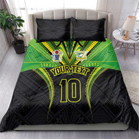 Custom Cook Islands Rugby Bedding Set Tatau Art Sport Style Black Color LT03 - Polynesian Pride