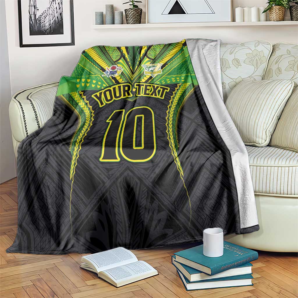 Custom Cook Islands Rugby Blanket Tatau Art Sport Style Black Color LT03 Black - Polynesian Pride