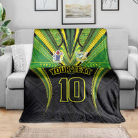 Custom Cook Islands Rugby Blanket Tatau Art Sport Style Black Color LT03 - Polynesian Pride