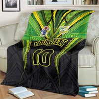 Custom Cook Islands Rugby Blanket Tatau Art Sport Style Black Color LT03 - Polynesian Pride