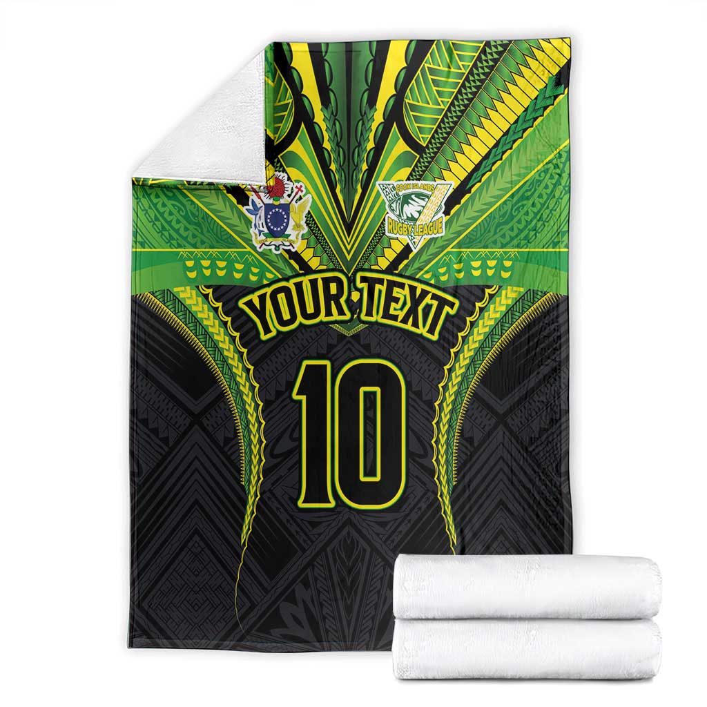 Custom Cook Islands Rugby Blanket Tatau Art Sport Style Black Color LT03 - Polynesian Pride