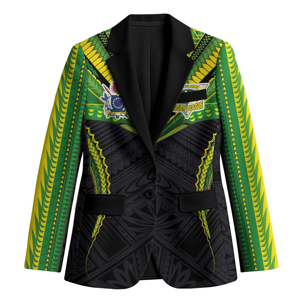 Custom Cook Islands Rugby Blazer Tatau Art Sport Style Black Color LT03 Unisex Black - Polynesian Pride