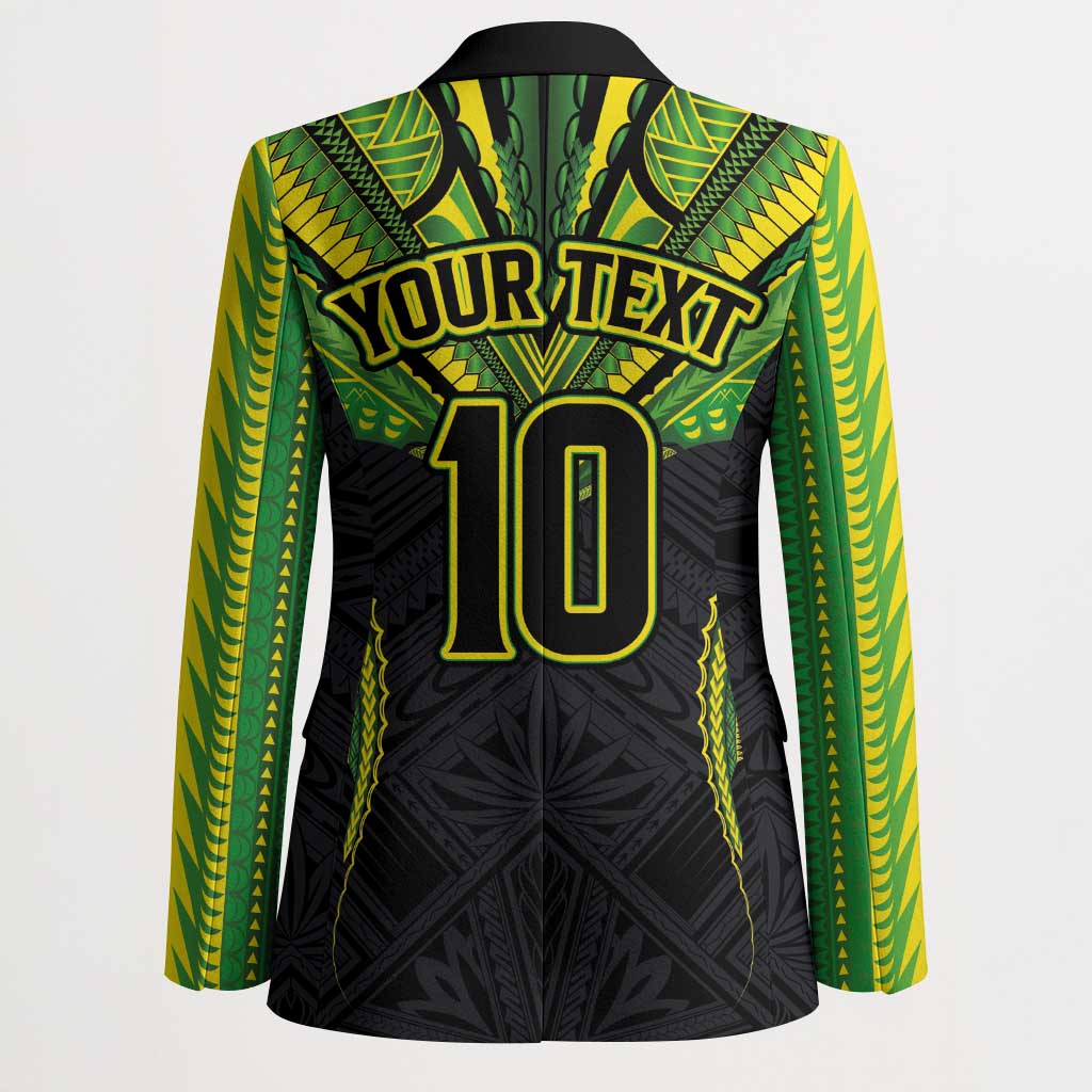 Custom Cook Islands Rugby Blazer Tatau Art Sport Style Black Color LT03 - Polynesian Pride