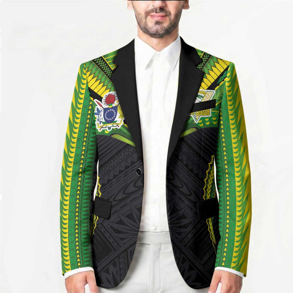 Custom Cook Islands Rugby Blazer Tatau Art Sport Style Black Color LT03 - Polynesian Pride