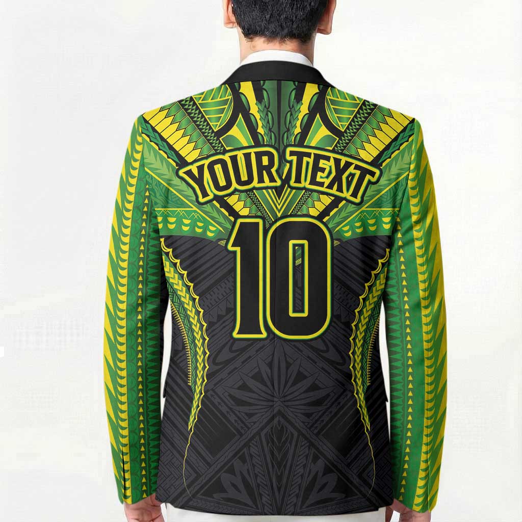 Custom Cook Islands Rugby Blazer Tatau Art Sport Style Black Color LT03 - Polynesian Pride