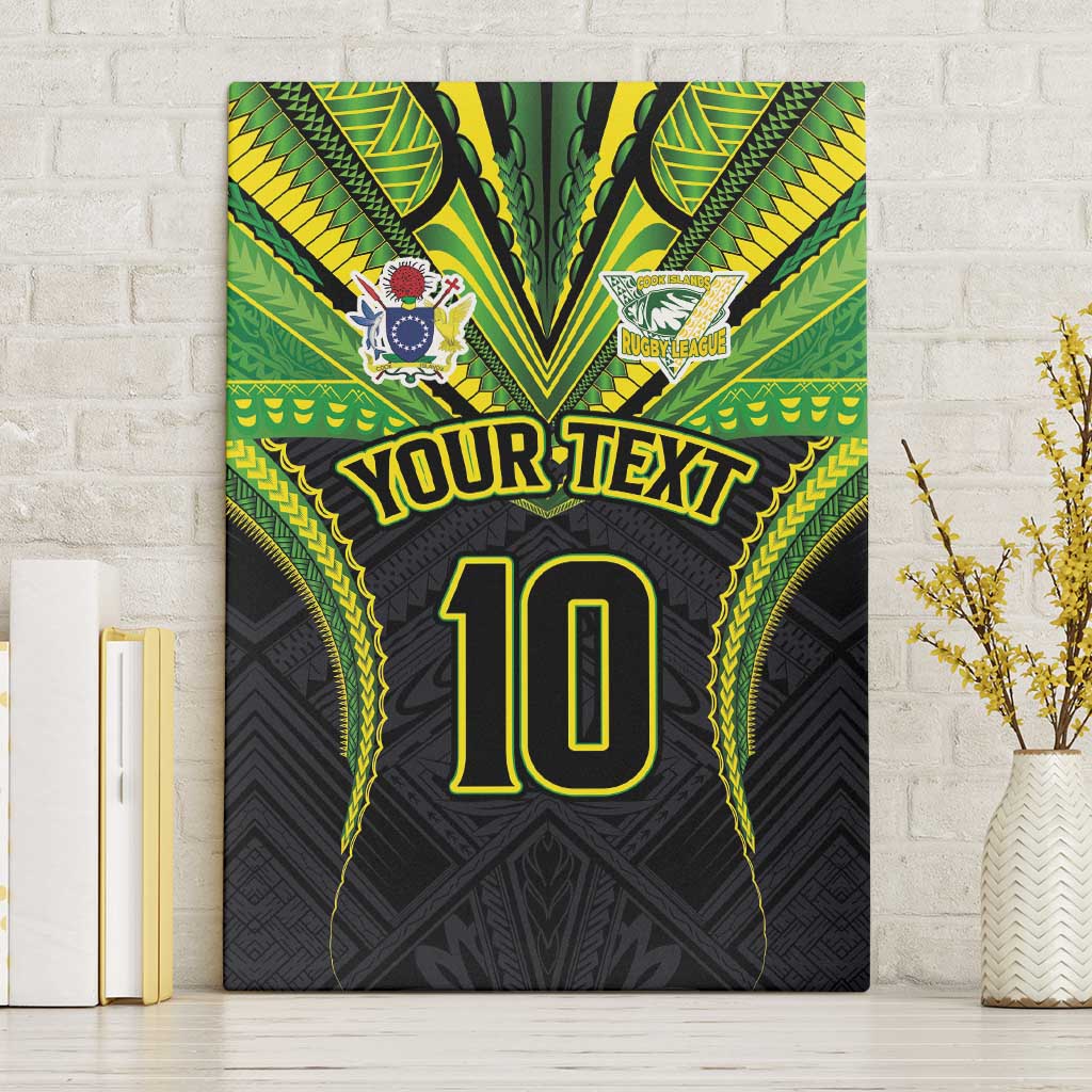 Custom Cook Islands Rugby Canvas Wall Art Tatau Art Sport Style Black Color LT03 Without Frame Black - Polynesian Pride