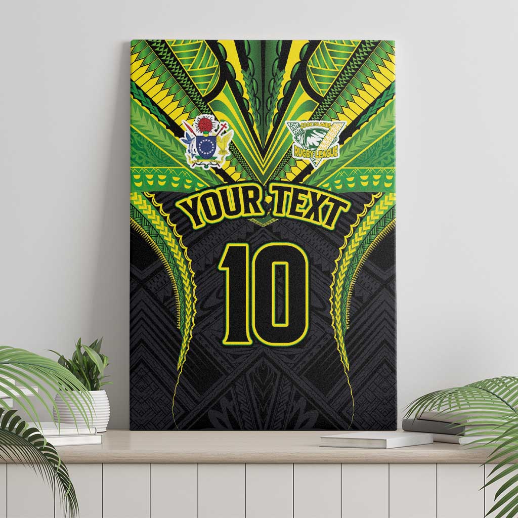 Custom Cook Islands Rugby Canvas Wall Art Tatau Art Sport Style Black Color LT03 - Polynesian Pride