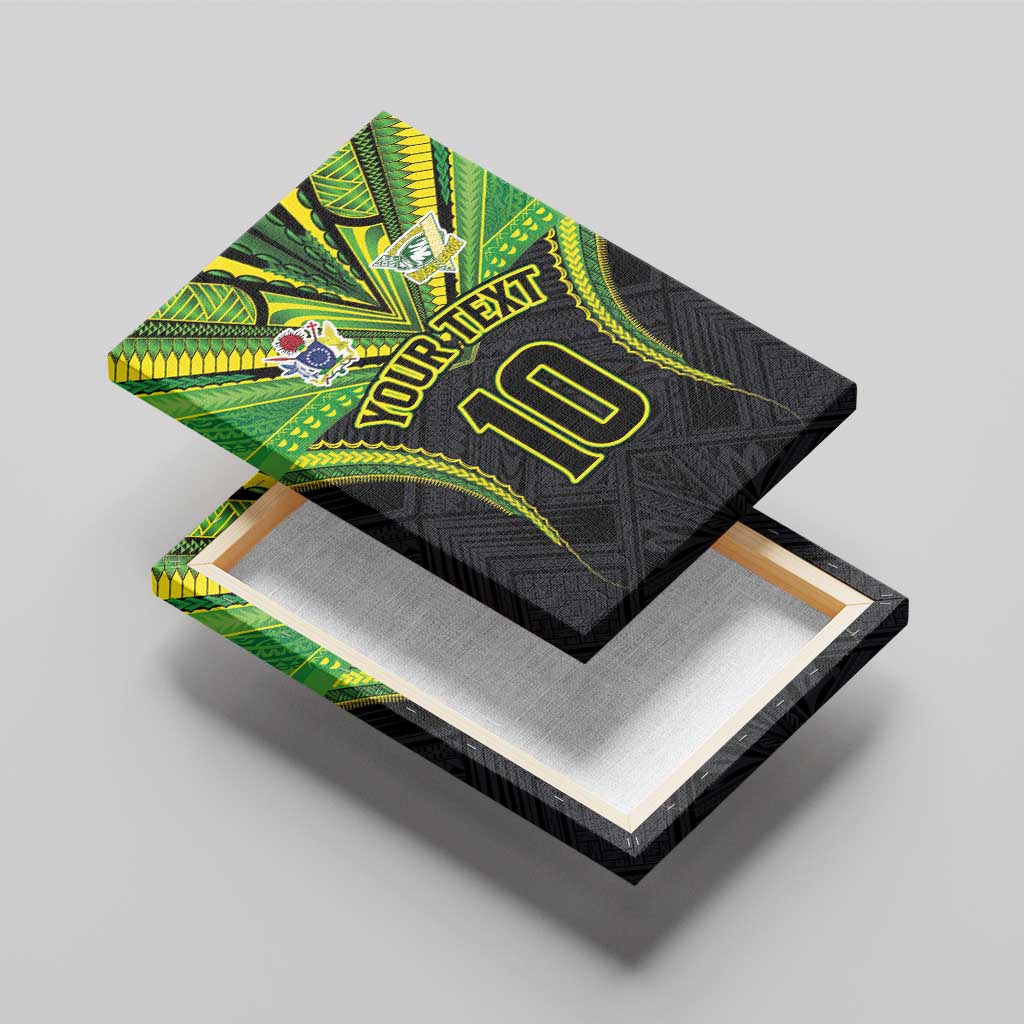 Custom Cook Islands Rugby Canvas Wall Art Tatau Art Sport Style Black Color LT03 - Polynesian Pride
