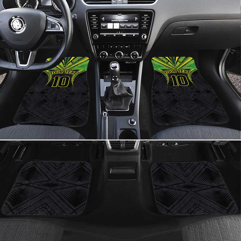 Custom Cook Islands Rugby Car Mats Tatau Art Sport Style Black Color LT03 Set 4pcs Black - Polynesian Pride