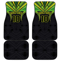 Custom Cook Islands Rugby Car Mats Tatau Art Sport Style Black Color LT03 - Polynesian Pride
