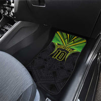 Custom Cook Islands Rugby Car Mats Tatau Art Sport Style Black Color LT03 - Polynesian Pride