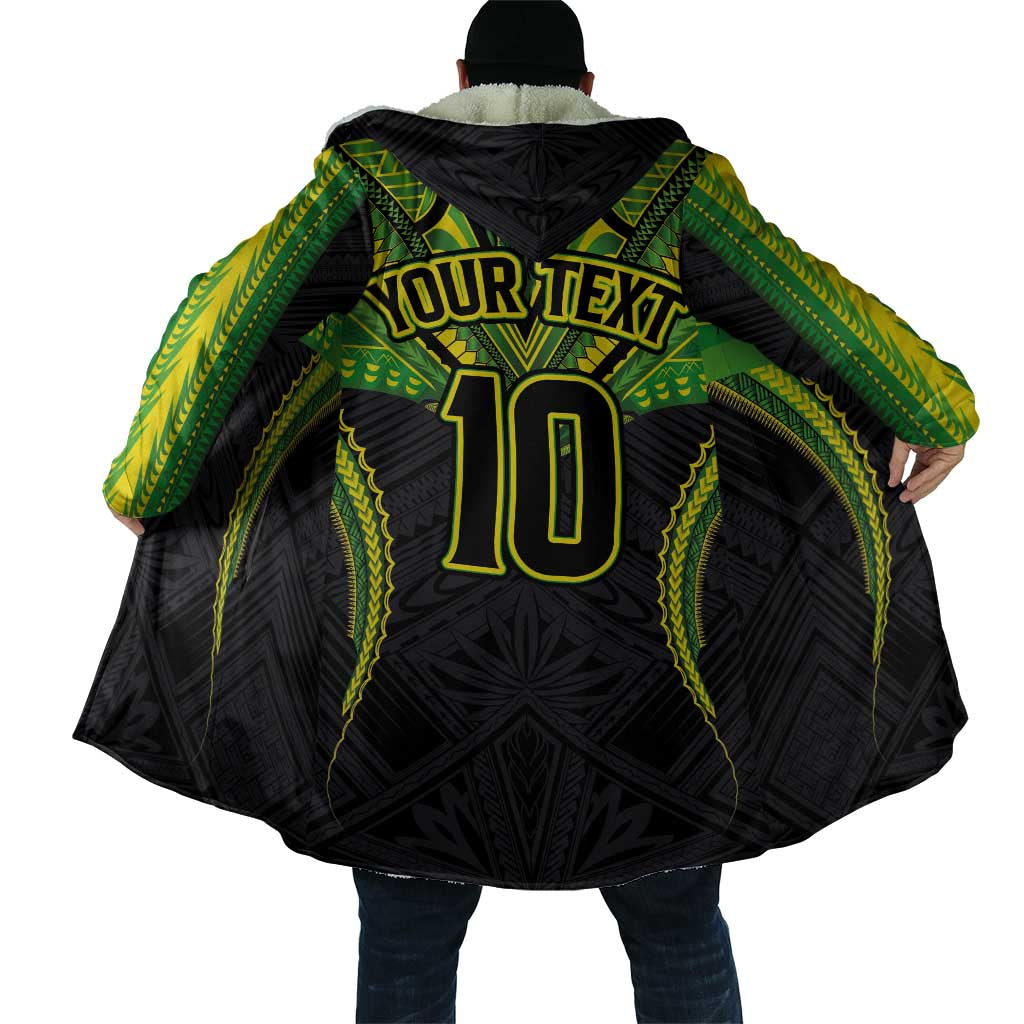 Custom Cook Islands Rugby Cloak Tatau Art Sport Style Black Color LT03 - Polynesian Pride