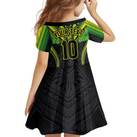 Custom Cook Islands Rugby Family Matching Mermaid Dress and Hawaiian Shirt Tatau Art Sport Style Black Color