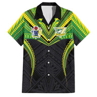 Custom Cook Islands Rugby Family Matching Mermaid Dress and Hawaiian Shirt Tatau Art Sport Style Black Color