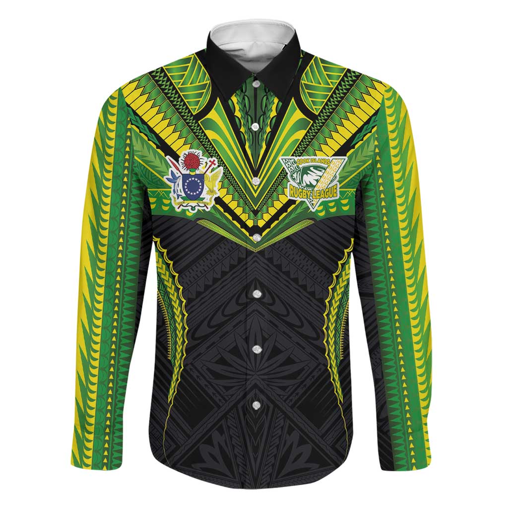 Custom Cook Islands Rugby Family Matching Short Sleeve Bodycon Dress and Hawaiian Shirt Tatau Art Sport Style Black Color