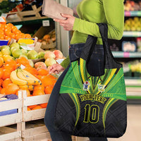 Custom Cook Islands Rugby Grocery Bag Tatau Art Sport Style Black Color LT03 - Polynesian Pride
