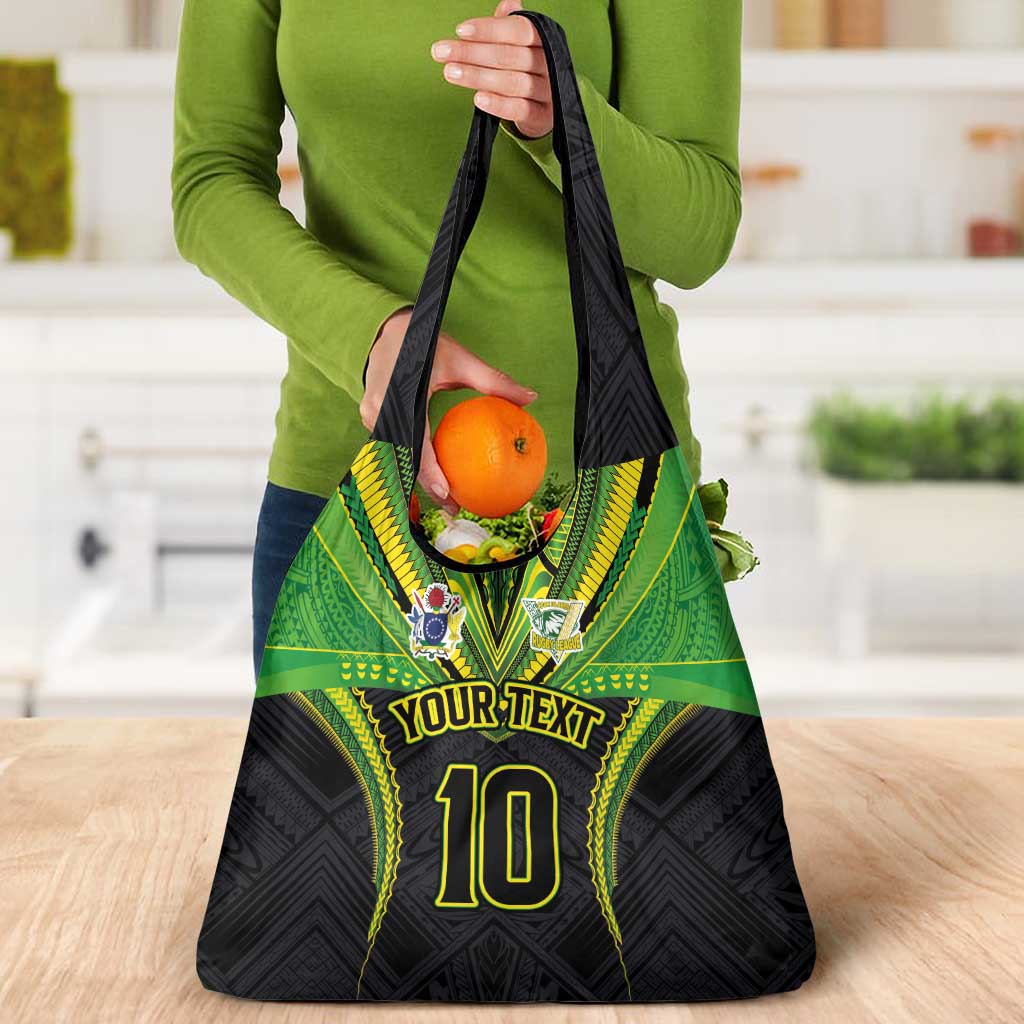 Custom Cook Islands Rugby Grocery Bag Tatau Art Sport Style Black Color LT03 - Polynesian Pride