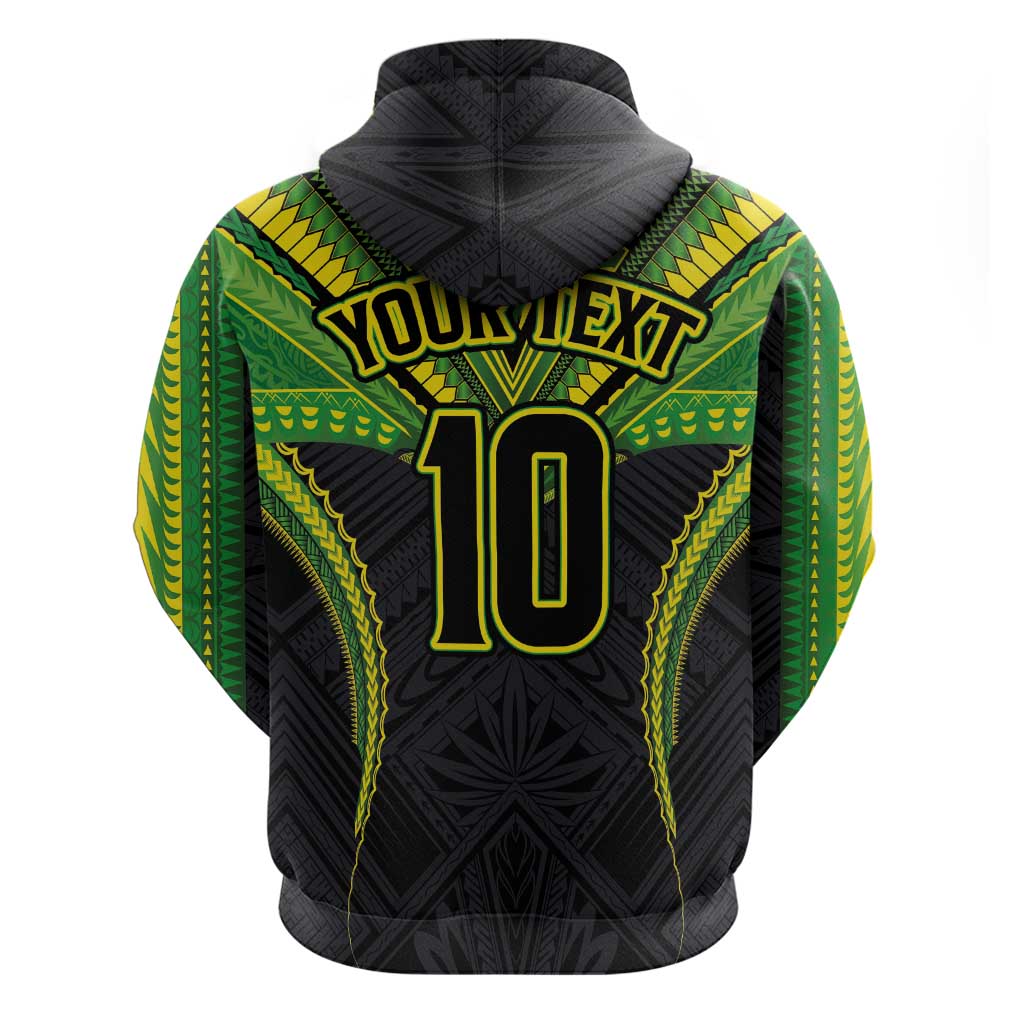 Custom Cook Islands Rugby Hoodie Tatau Art Sport Style Black Color LT03 - Polynesian Pride