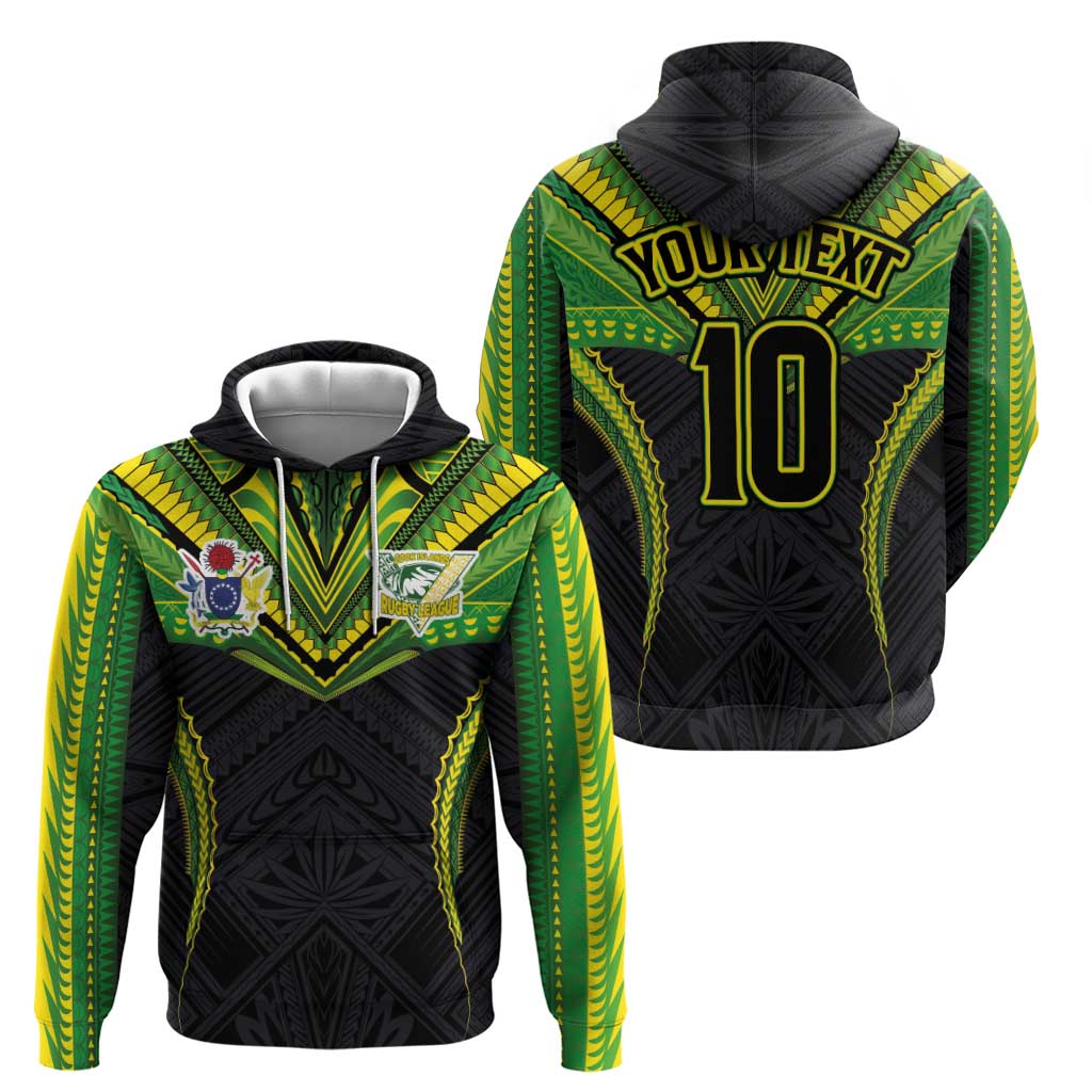 Custom Cook Islands Rugby Hoodie Tatau Art Sport Style Black Color LT03 - Polynesian Pride