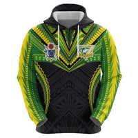 Custom Cook Islands Rugby Hoodie Tatau Art Sport Style Black Color LT03 - Polynesian Pride