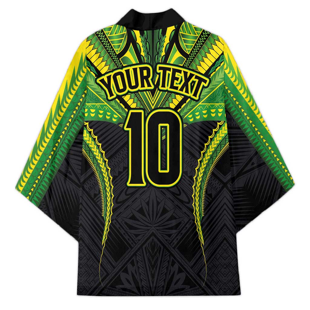 Custom Cook Islands Rugby Kimono Tatau Art Sport Style Black Color LT03 - Polynesian Pride