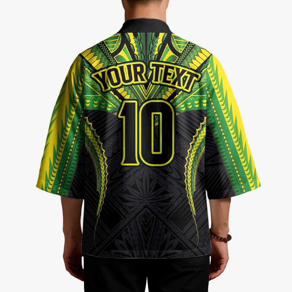 Custom Cook Islands Rugby Kimono Tatau Art Sport Style Black Color LT03 - Polynesian Pride